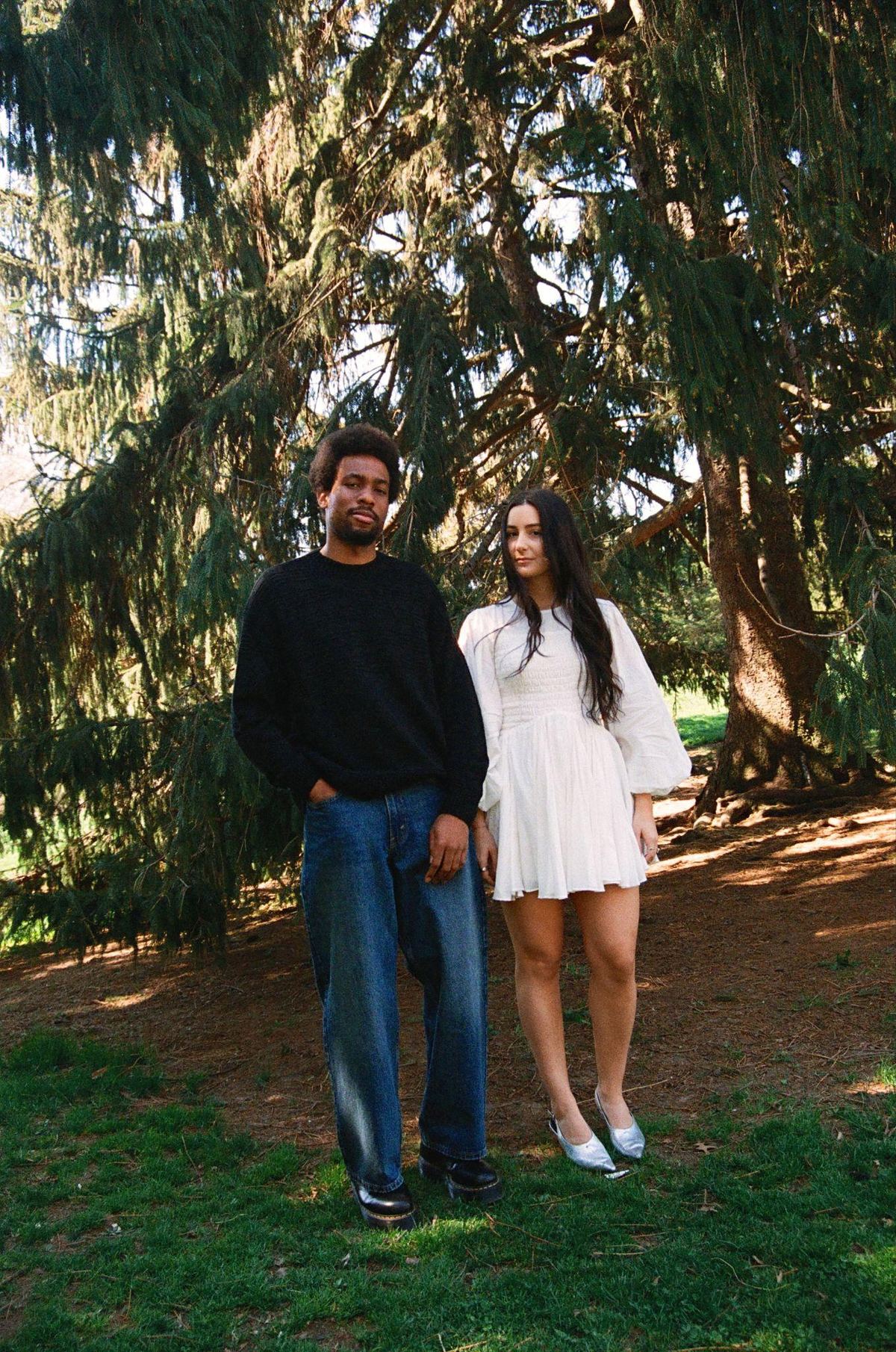 Sammy and Gabriel under the trees